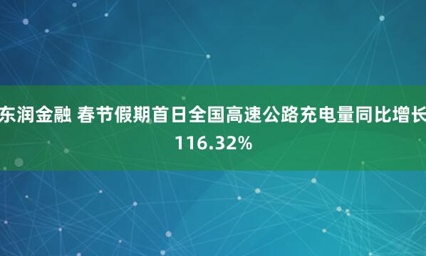 东润金融 春节假期首日全国高速公路充电量同比增长116.32%